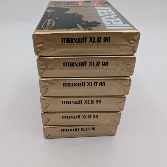 Lot of 6 Maxell XLII 90 High Bias Audio 90 Minutes Cassette - NEW & SEALED - Picture 3 of 4